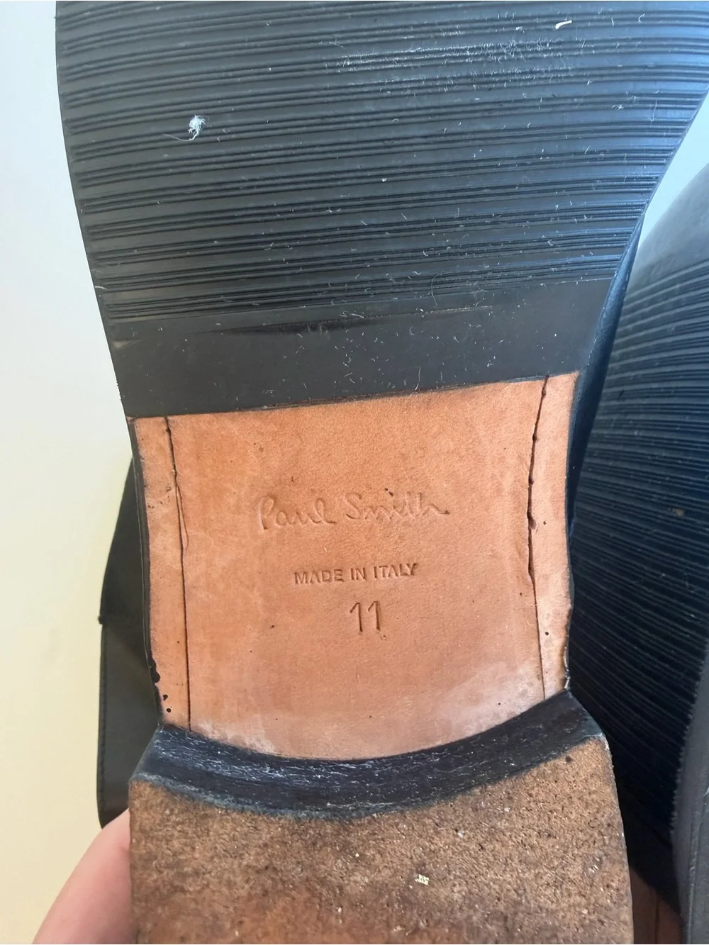Paul Smith Black Leather Ankle Boots with Gold Zip Detail Made in Italy